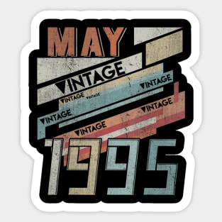 Born In MAY 1995 250th Years Old Retro Vintage Birthday Sticker